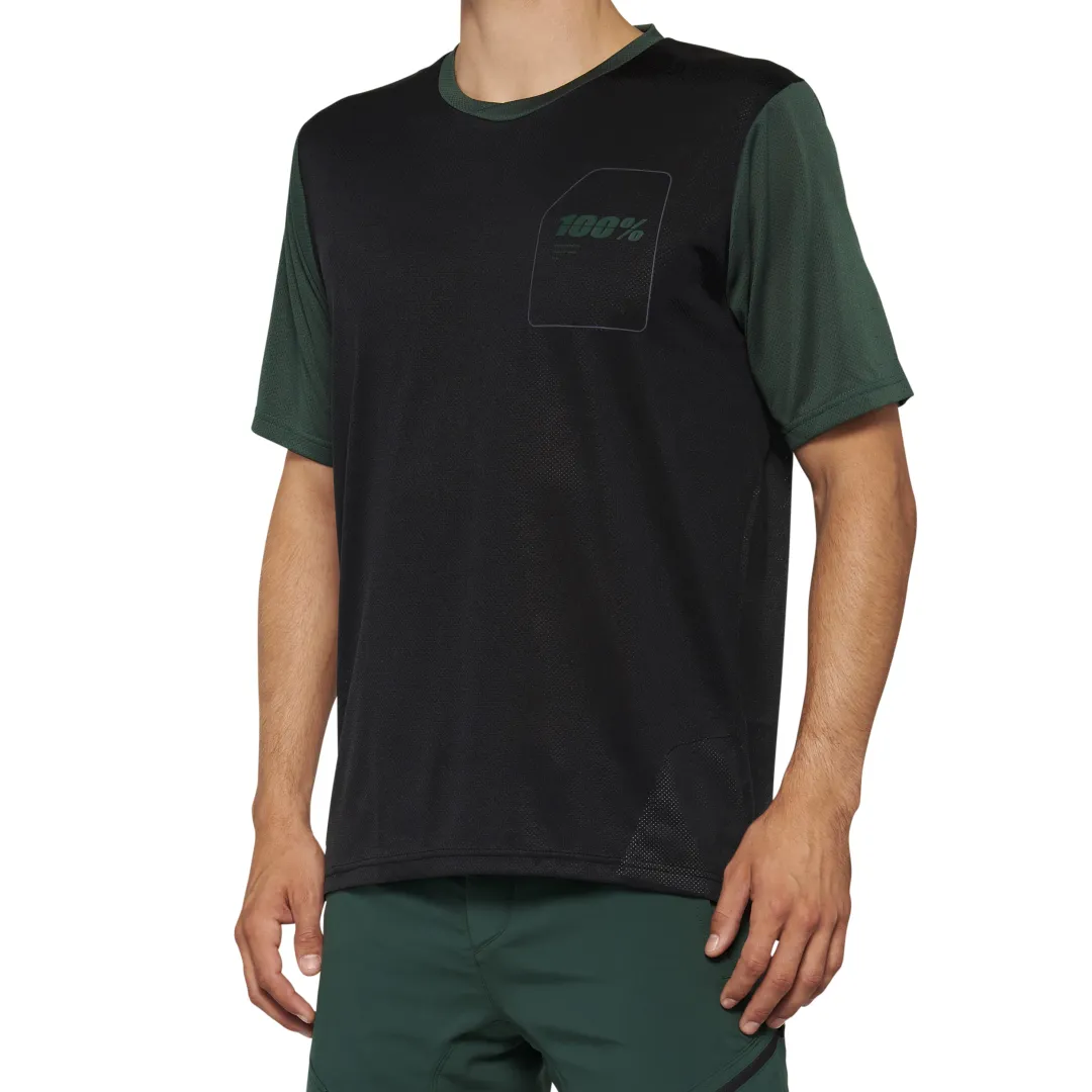 Maglia 100% RIDECAMP Maniche Corte Nero/Verde